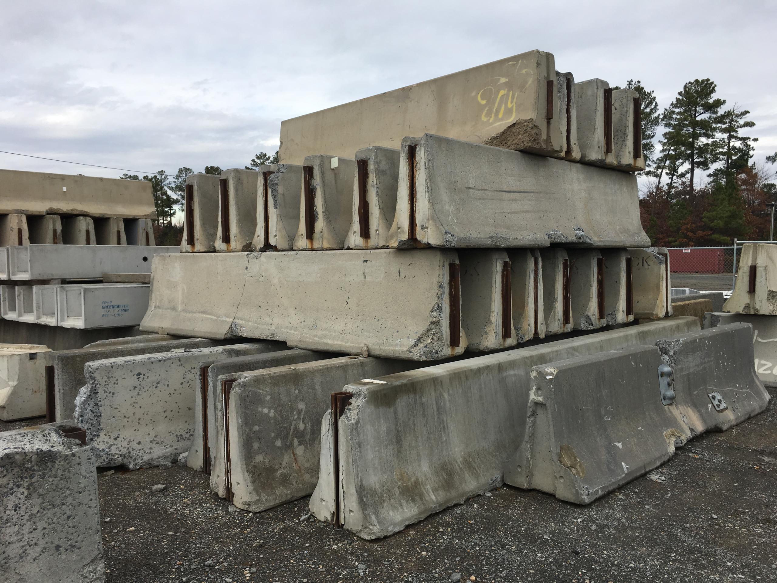 12 Foot Concrete Traffic Barrier Sections [41 Available]